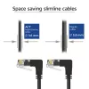 ACT Black 1 meter U/UTP CAT6A LSZH Slimline patch cable with RJ45 connectors 90° angled down to 90° angled down