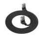 ACT Black 1 meter U/UTP CAT6A LSZH Slimline patch cable with RJ45 connectors 90° angled up to 90° angled up