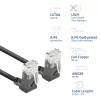 ACT Black 1 meter U/UTP CAT6A LSZH Slimline patch cable with RJ45 connectors 90° angled up to 90° angled up