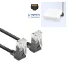 ACT Black 1 meter U/UTP CAT6A LSZH Slimline patch cable with RJ45 connectors 90° angled up to 90° angled up