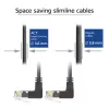 ACT Black 1 meter U/UTP CAT6A LSZH Slimline patch cable with RJ45 connectors 90° angled up to 90° angled up