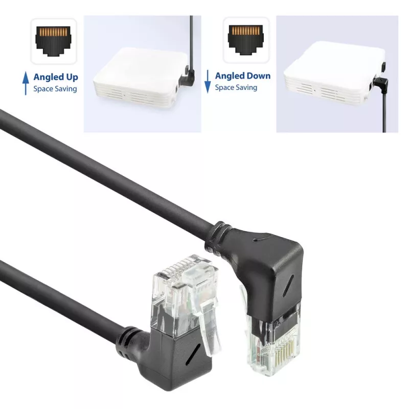 Network patch cable ACT Cat6a U/UTP DD7902, RJ‑45 to RJ‑45, 2 m, black