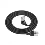ACT Black 2 m U/FTP CAT6A LSZH Slimline patch cable with RJ45 connectors 90° angled down to straight