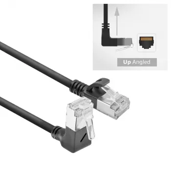 Network cable ACT DA4901 Cat6a U/FTP (STP) Black 1 m with RJ-45 gold-plated contacts