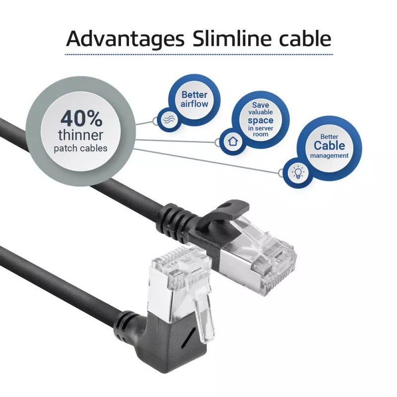 Network cable ACT DA4901 Cat6a U/FTP (STP) Black 1 m with RJ-45 gold-plated contacts