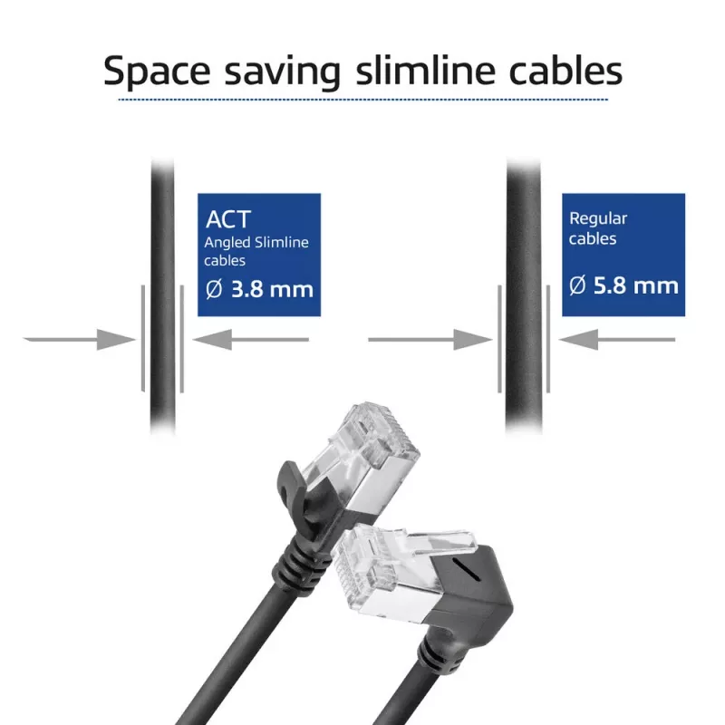 Network patch cable ACT DA4905 Cat6a U/FTP (STP) RJ-45 to RJ-45 Black 5 m