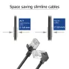 ACT Black 0.15 m U/FTP CAT6A LSZH Slimline patch cable with RJ45 connectors 90° angled down to 90° angled down