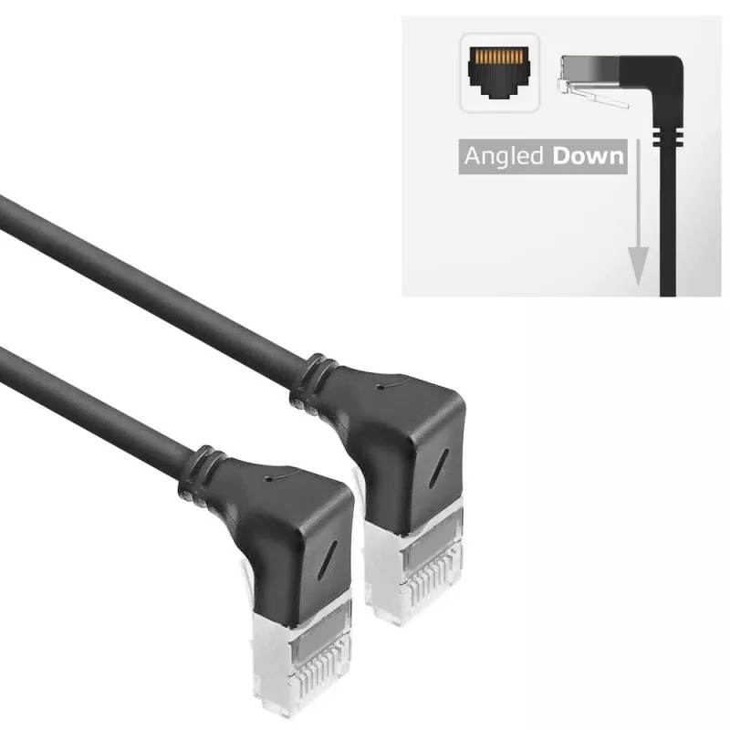 Network cable ACT DA5901 Cat6a U/FTP (STP) Black 1 m RJ-45 to RJ-45