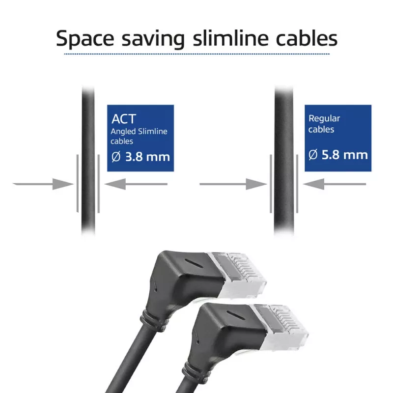 Network cable ACT DA5952 Cat6a U/FTP (STP) 0.25 m Black RJ‑45 to RJ‑45