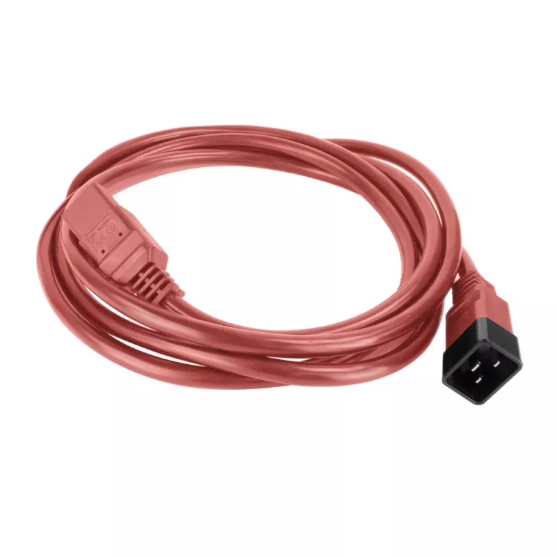 Powercord ACT C20–C21 IEC60320 red 2.5 m, 16 A 250 V