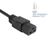 Power cord ACT C14 to C21 IEC60320 black 2.5 m, 250 V, 10 A