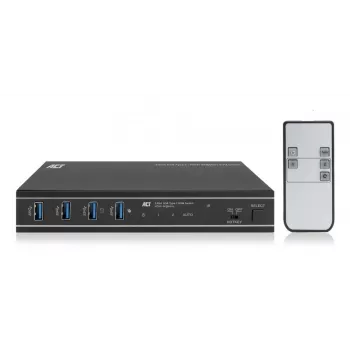 KVM switch ACT 2-Port USB-C/HDMI 4K@60Hz AC7922 with USB keyboard/mouse, HDMI video, 100W PD