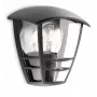 Philips myGarden Creek Wall Light 60W E27 No-bulb, Outdoor wall lighting, Black, Metal, IP44, Garden, Patio, II