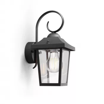 Outdoor Wall Light Philips myGarden Buzzard 60W E27 Black Aluminium (no bulb)