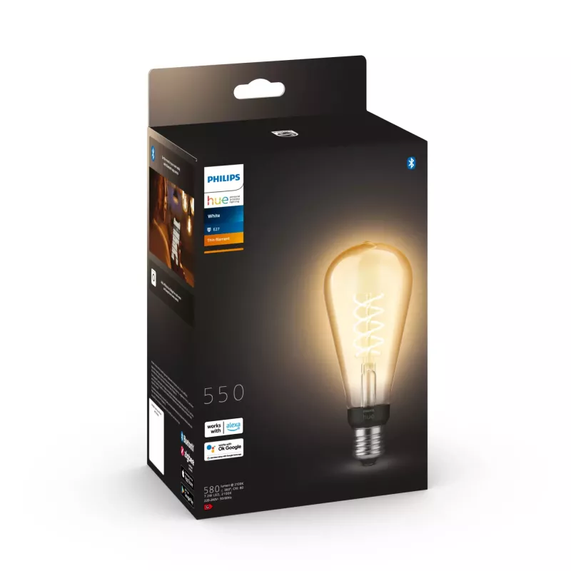 Smart bulb Philips 1-pack ST72 E27 Filament Edison Bluetooth Zigbee
