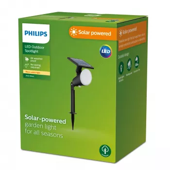 Philips Jivix Ground Spots/Spike 1.4W, Outdoor pedestal/post lighting, Black, Plastic, IP44, Patio, Garden, III