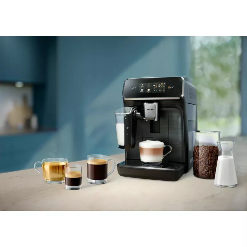 Espresso machine Philips EP2334/10 – fully automatic countertop, built-in ceramic grinder, milk tank, AquaClean filter, touchscreen, black