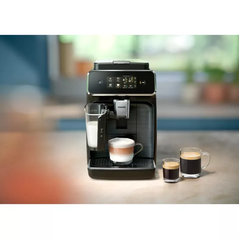 Espresso machine Philips EP2334/10 – fully automatic countertop, built-in ceramic grinder, milk tank, AquaClean filter, touchscreen, black
