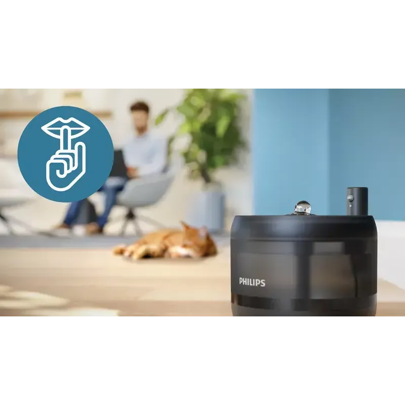 Automatic Pet Water Fountain Philips 3000 Series PAW3210/02, 2.2 L, USB/AC, Black, Plastic