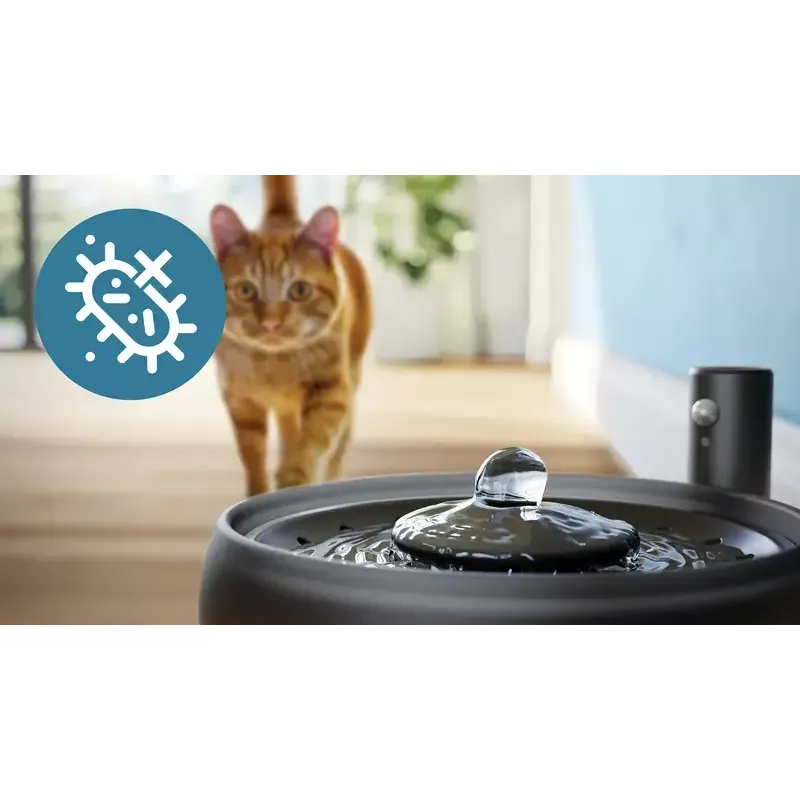 Automatic Pet Water Fountain Philips 3000 Series PAW3210/02, 2.2 L, USB/AC, Black, Plastic
