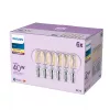 Philips Filament Candle Clear 40W P45 E14 x6, 4.3 W, 40 W, E14, 470 lm, 15000 h