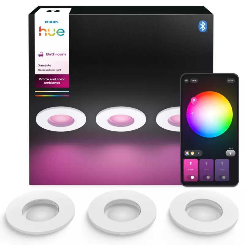 Philips Hue White and colour ambience Three-pack Xamento recessed spotlight