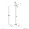 Tablet floor stand Neomounts FL15-627BL1 — universal, lockable, max load 3 kg, black