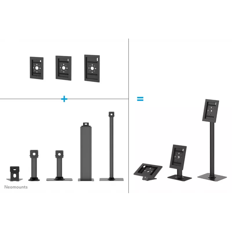 Tablet desk stand Neomounts DS15-631BL1 — universal lockable holder, supports up to 3 kg, black