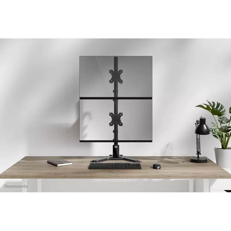 Neomounts dual monitor stand DS45-600BL2V for 2 displays 10–32 inch, VESA 75x75–100x100, max load 9 kg, freestanding, black