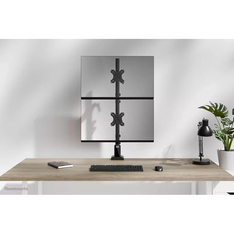 Neomounts DS60-600BL2V Dual monitor arm 10-32 inch, Clamp/Grommet, 9 kg, 25.4 cm (10 inch), 81.3 cm (32 inch), 100 x 100 mm, Black
