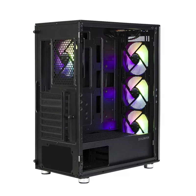 Zalman I3 Neo ATX Mid Tower PC Case Mesh front for efficient cooling Pre-installed fan 3 Midi Tower Black