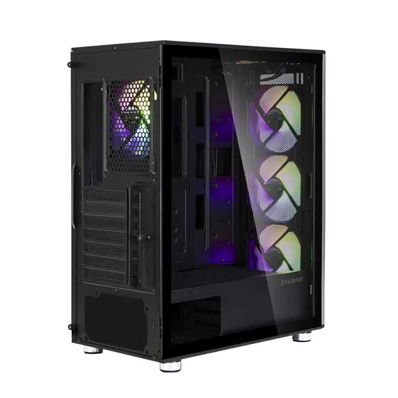 Zalman I3 Neo ATX Mid Tower PC Case Mesh front for efficient cooling Pre-installed fan 3 Midi Tower Black