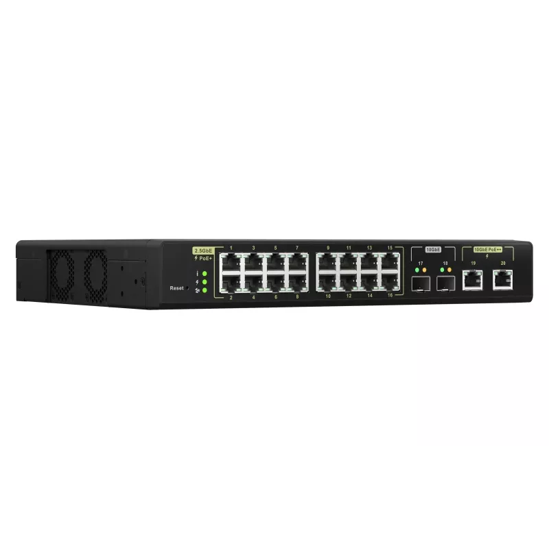 QNAP QSW-M2116P-2T2S network switch Managed L2 2.5G Ethernet Power over Ethernet (PoE) Black