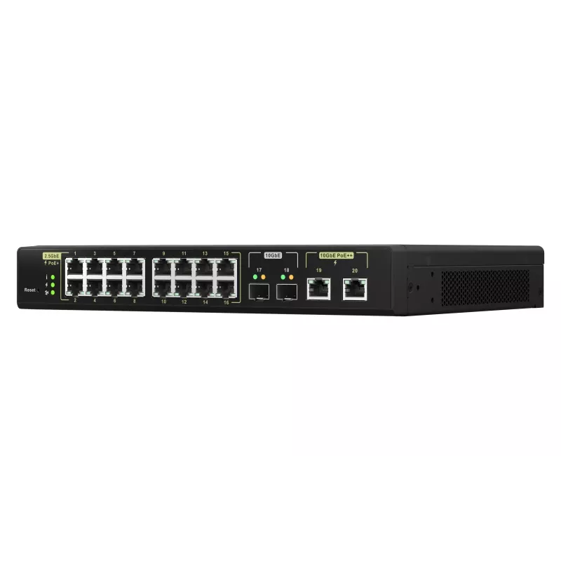 QNAP QSW-M2116P-2T2S network switch Managed L2 2.5G Ethernet Power over Ethernet (PoE) Black