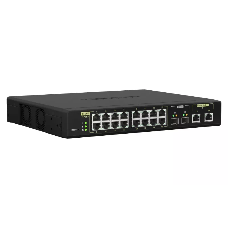 QNAP QSW-M2116P-2T2S network switch Managed L2 2.5G Ethernet Power over Ethernet (PoE) Black