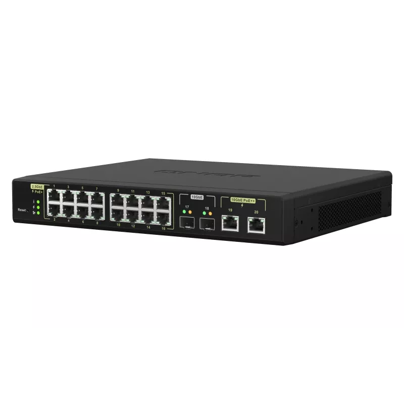 QNAP QSW-M2116P-2T2S network switch Managed L2 2.5G Ethernet Power over Ethernet (PoE) Black
