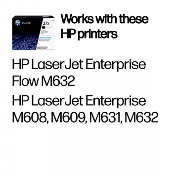 HP 37X High Yield Black Original LaserJet Toner Cartridge, 25000 pages, Black, 1 pc(s)