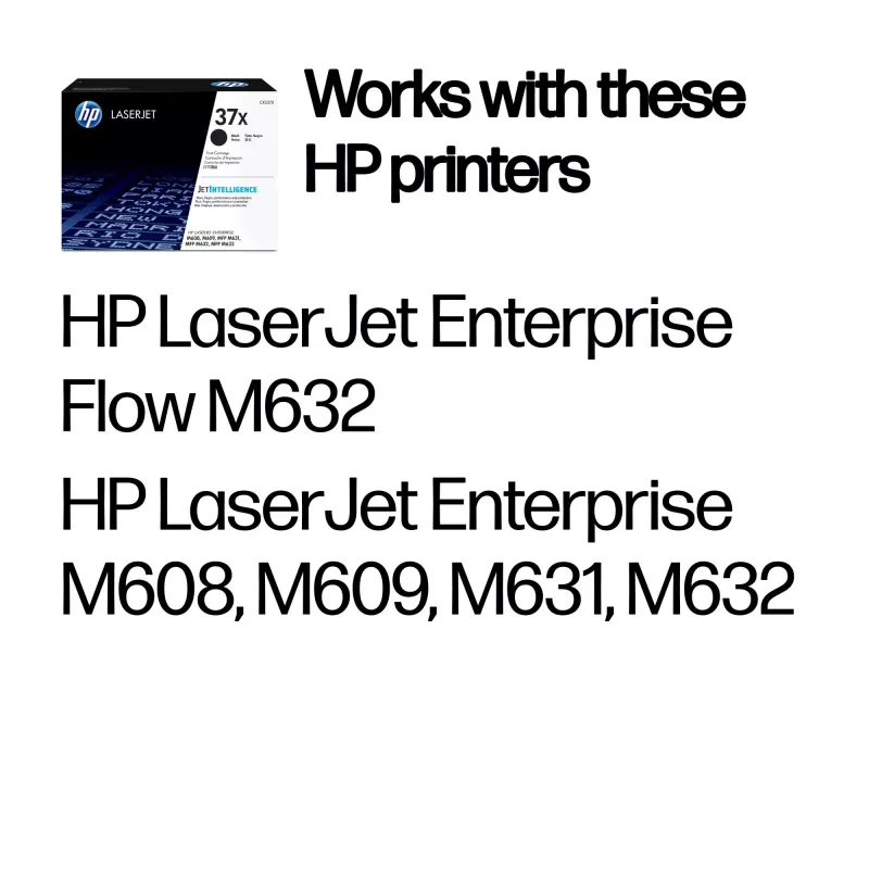 HP 37X High Yield Black Original LaserJet Toner Cartridge, 25000 pages, Black, 1 pc(s)