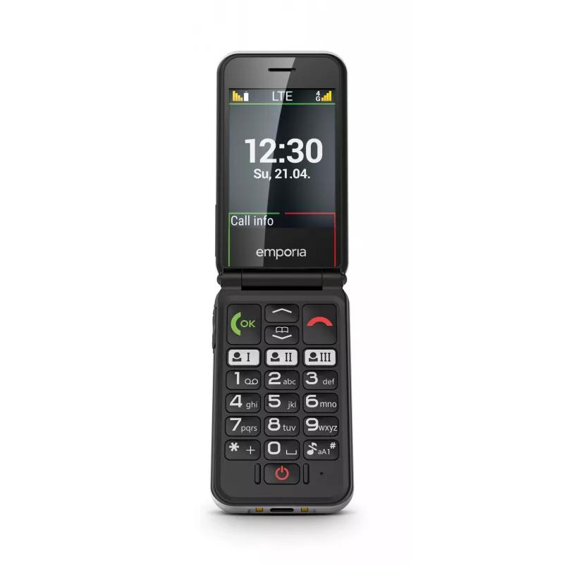 Emporia SIMPLICITYglam.4G 7.11 cm (2.8 inch) 106 g Black Senior phone
