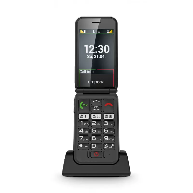 Emporia SIMPLICITYglam.4G 7.11 cm (2.8 inch) 106 g Black Senior phone