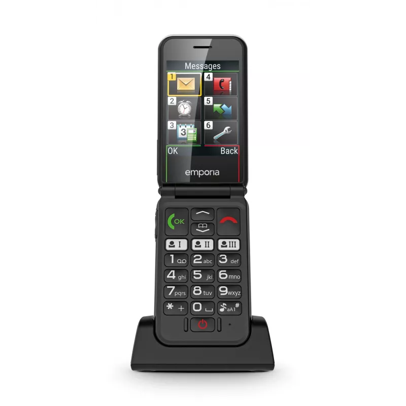 Emporia SIMPLICITYglam.4G 7.11 cm (2.8 inch) 106 g Black Senior phone