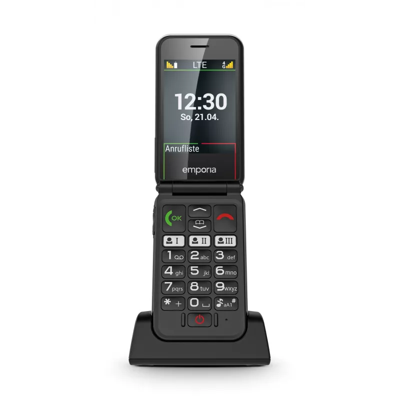 Emporia SIMPLICITYglam.4G 7.11 cm (2.8 inch) 106 g Black Senior phone