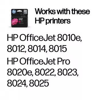 HP 912 Magenta Original Ink Cartridge, Magenta, 1 pc(s), 315 pages