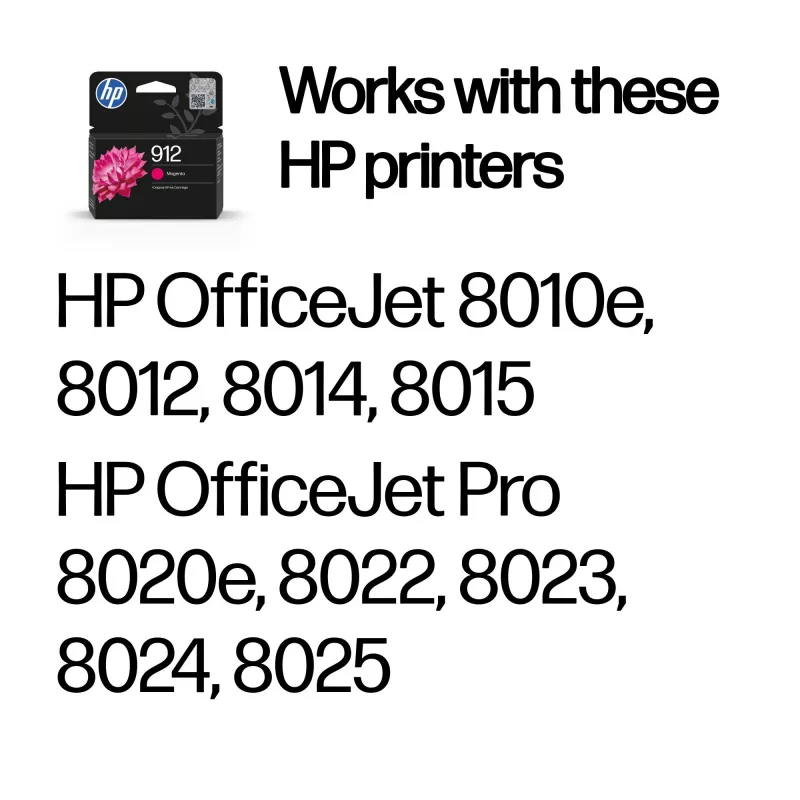 HP 912 Magenta Original Ink Cartridge, Magenta, 1 pc(s), 315 pages