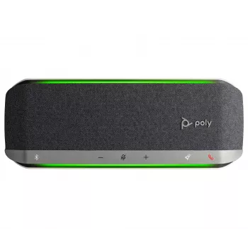 HP Poly Sync 40 USB-A USB-C Speakerphone, Silver, Windows 10, Windows 11, MacOS, 30 h, RoHS, Federal Communications Commission (FCC), CE, 38 mm