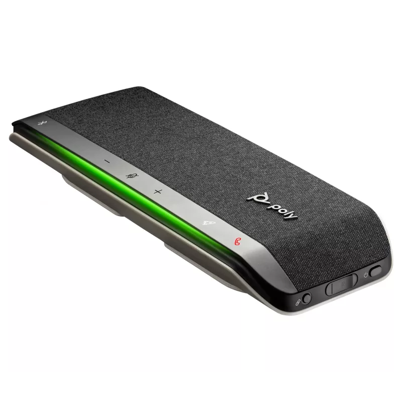 HP Poly Sync 40 USB-A USB-C Speakerphone, Silver, Windows 10, Windows 11, MacOS, 30 h, RoHS, Federal Communications Commission (FCC), CE, 38 mm