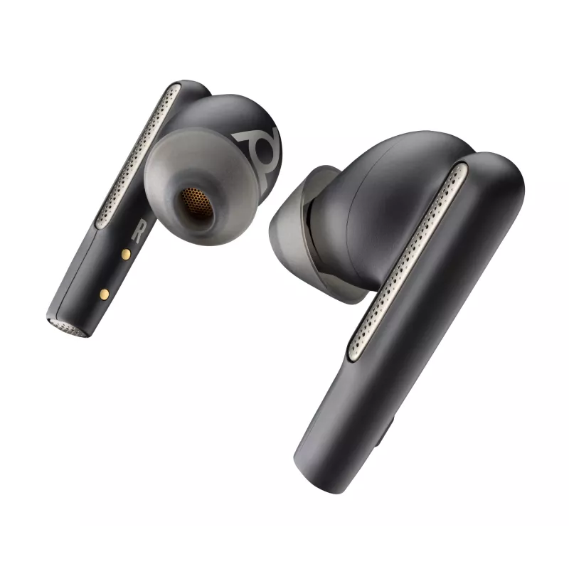 HP Poly Voyager Free 60+ UC Carbon Black Earbuds +BT700 USB-C Adapter +Touchscreen Charge Case