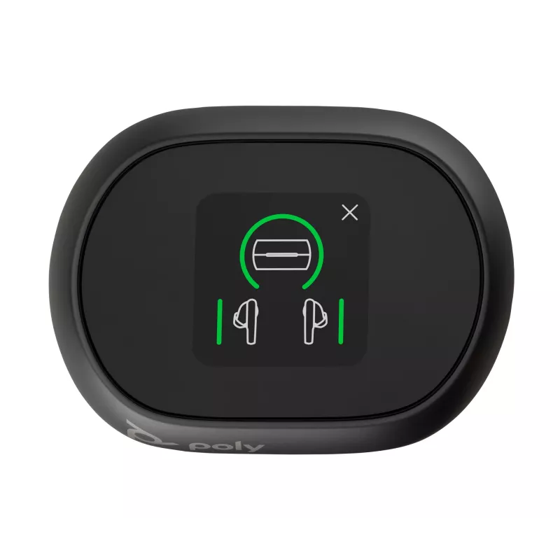 HP Poly Voyager Free 60+ UC Carbon Black Earbuds +BT700 USB-C Adapter +Touchscreen Charge Case