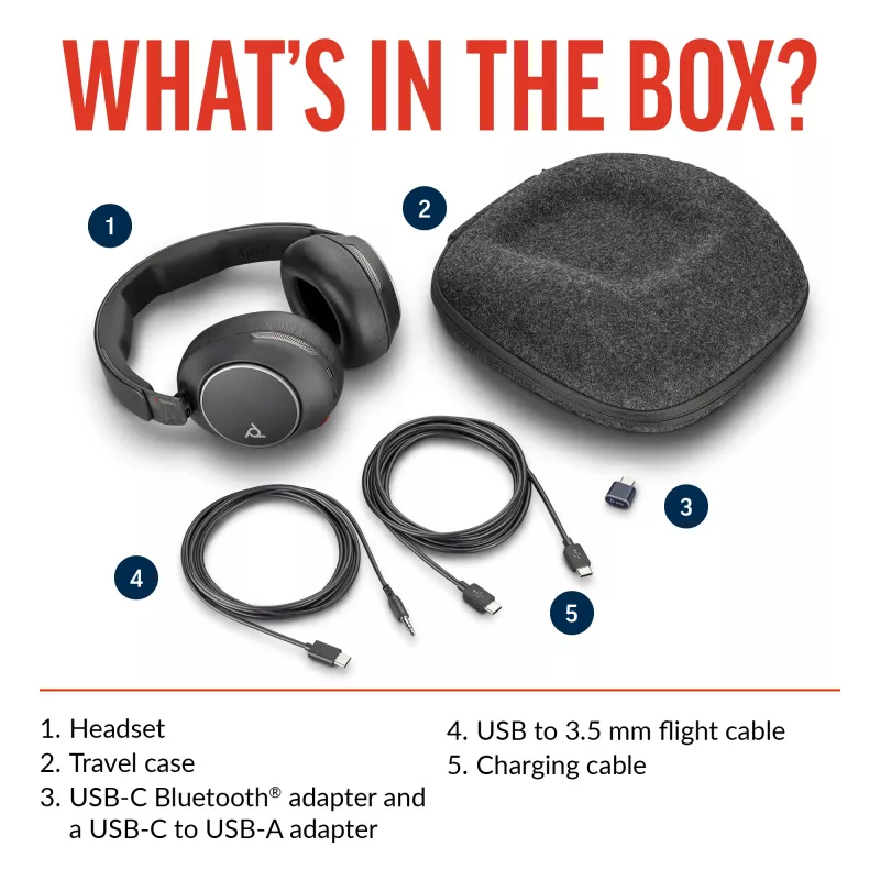 Headset POLY Voyager Surround 80 UC Wireless Bluetooth Music Everyday Black