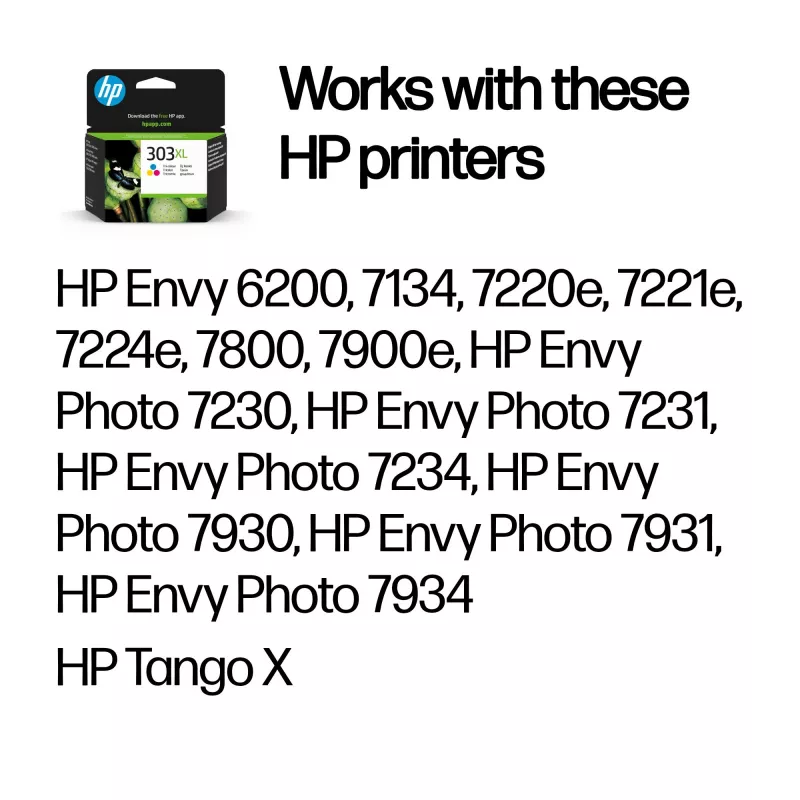 HP 303XL High Yield Tri-color Original Ink Cartridge, Cyan, Magenta, Yellow, 1 pc(s), 415 pages